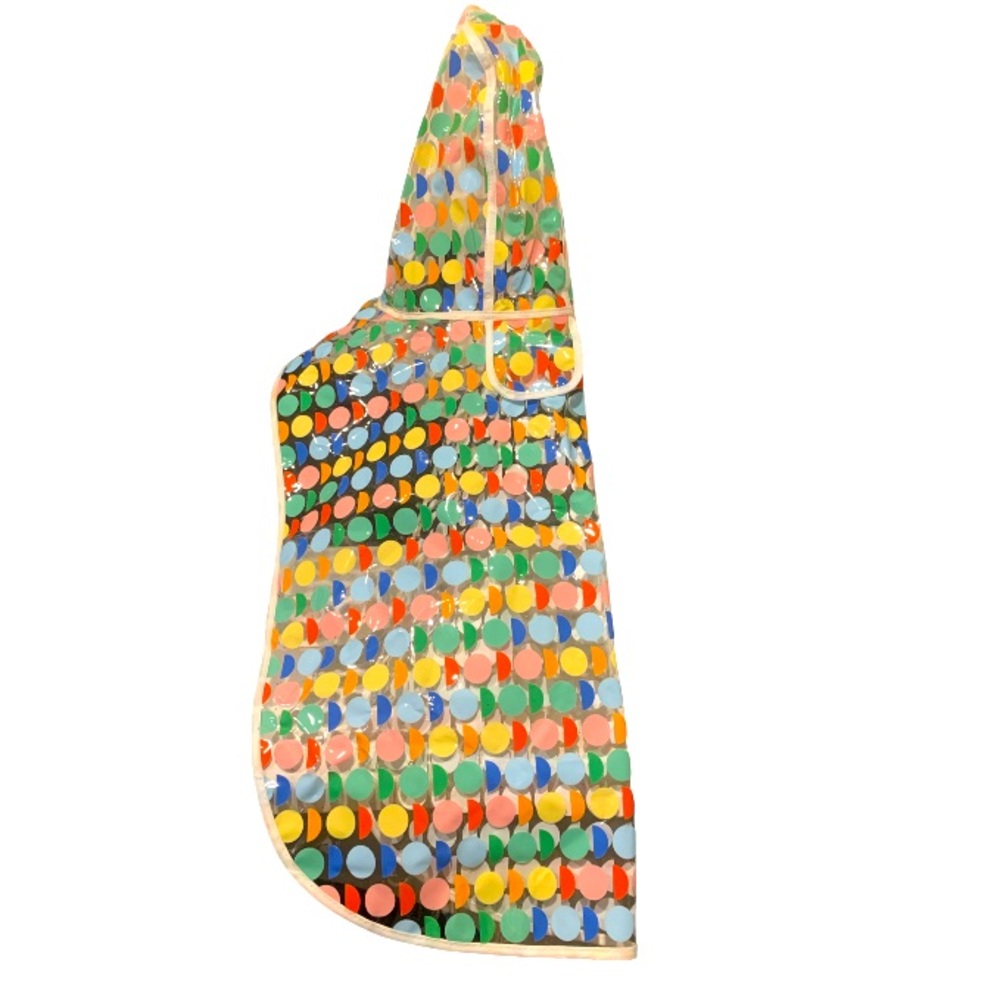 Pre-Owned The Dodo Clear Retro Printed Raincoat for Dogs Size Large.